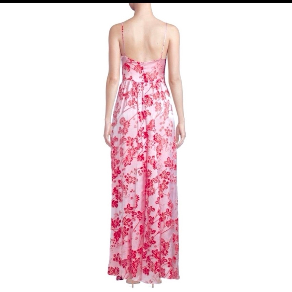 LIKELY Pink Red Floral Wide Leg Jumpsuit Satin Tie Front Size 8 NEW - Picture 2 of 13
